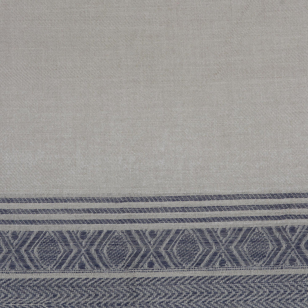 Hand Made Geometric Wool Shawl from India - North Side