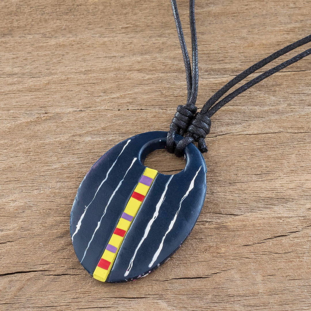 Hand Painted Pendant Necklace - Quetzaltenango