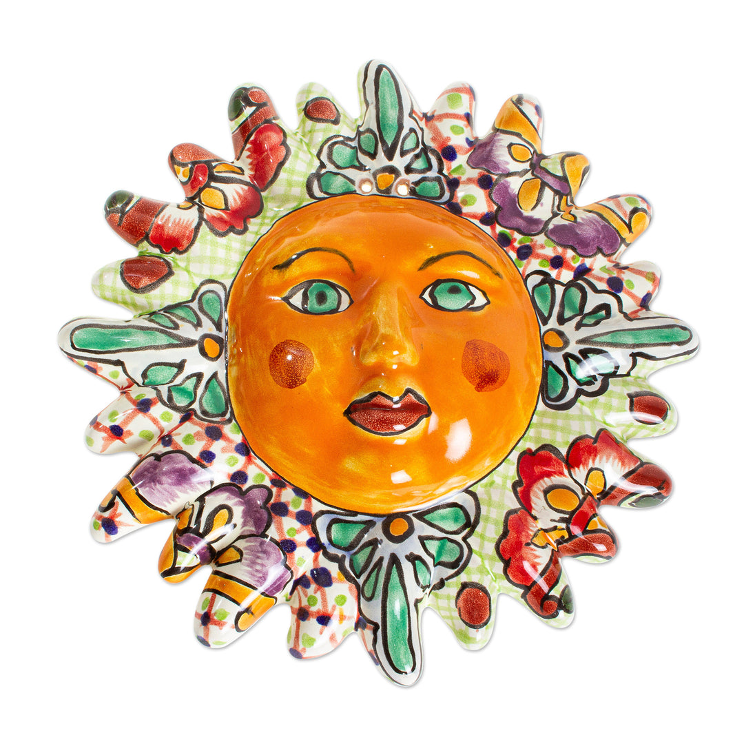 Hand Painted Ceramic Sun Wall Accent - Glorious Sun