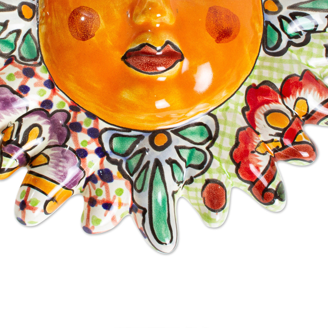 Hand Painted Ceramic Sun Wall Accent - Glorious Sun