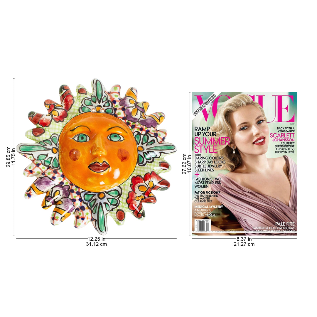 Hand Painted Ceramic Sun Wall Accent - Glorious Sun