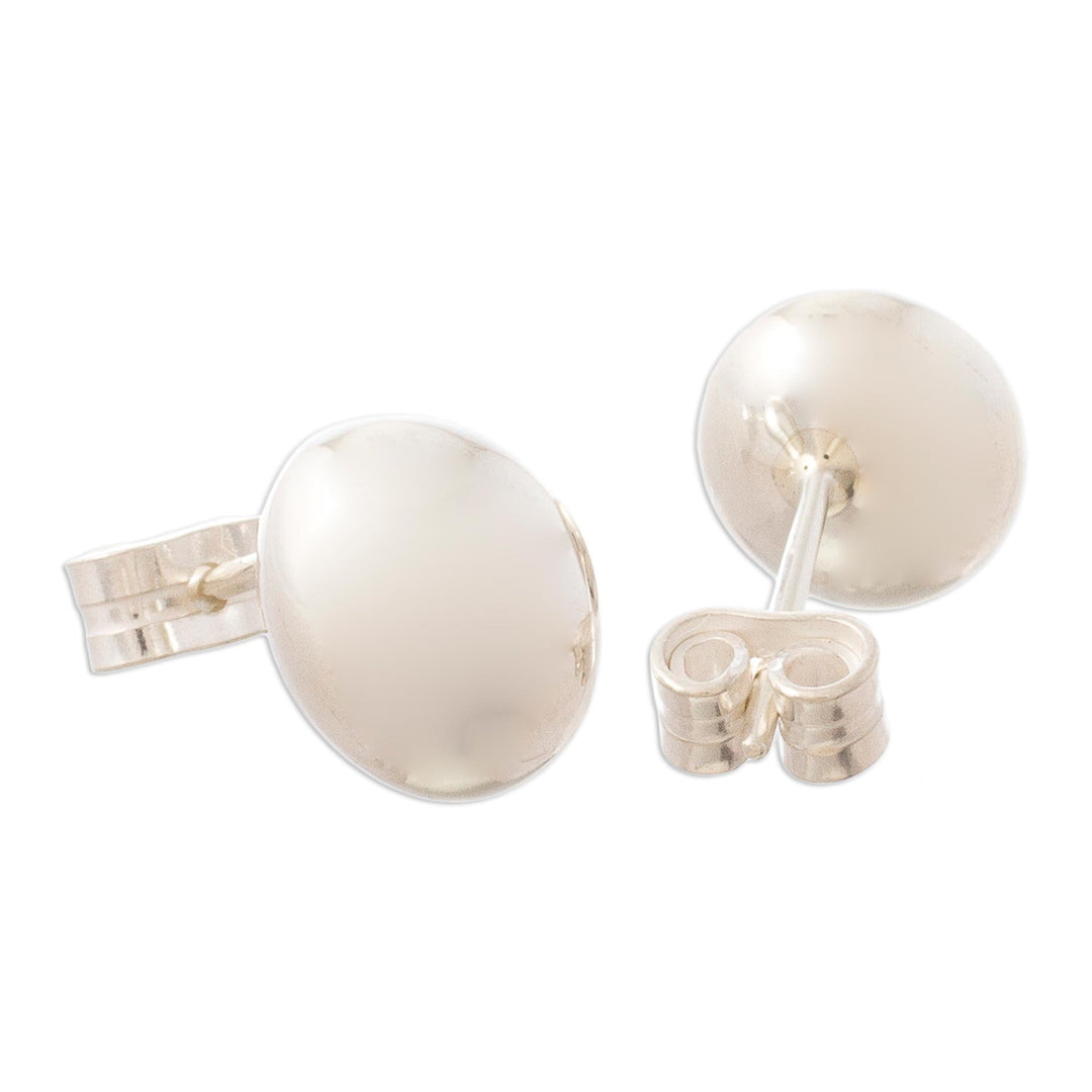 Polished Peruvian Sterling Silver Stud Earrings - Poise