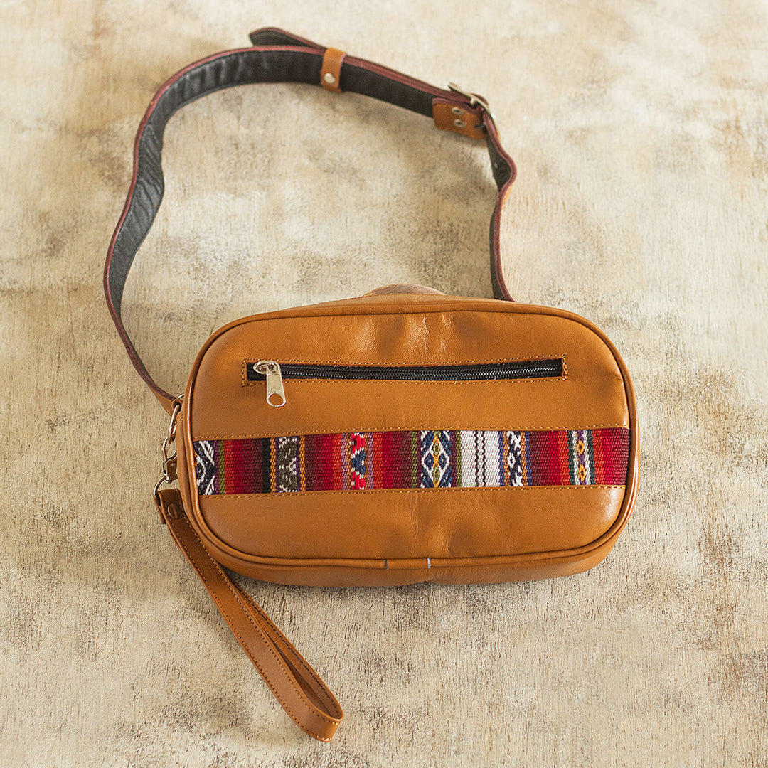 Saddle Brown Belt Bag and Wristlet from Peru - Double Duty