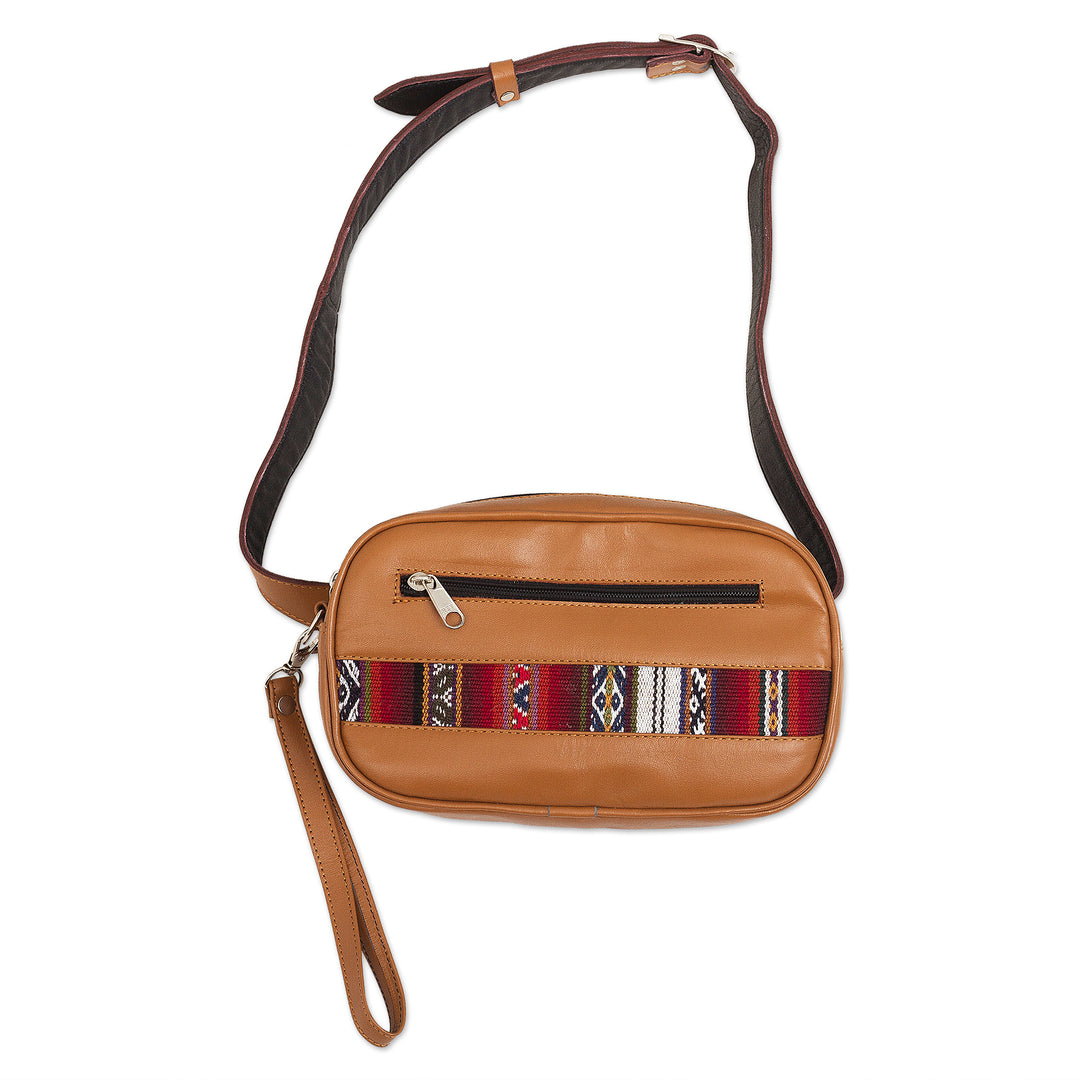Saddle Brown Belt Bag and Wristlet from Peru - Double Duty