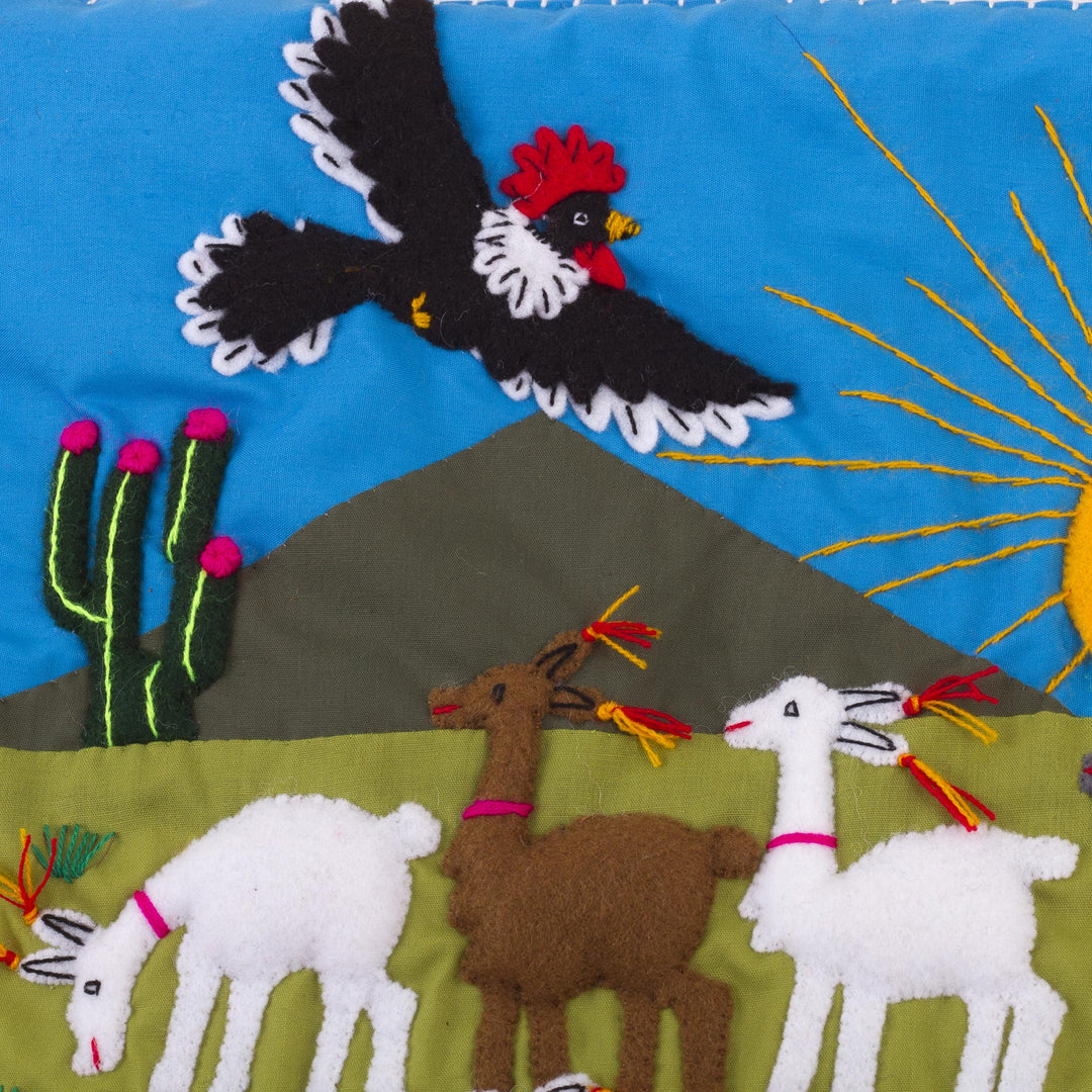 Artisan Crafted Peruvian Applique Wall Hanging - Andean Enchantment