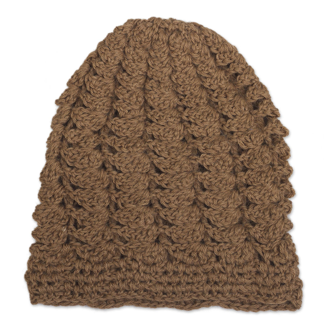Warm 100% Alpaca Hat in Sepia - Sepia Chic
