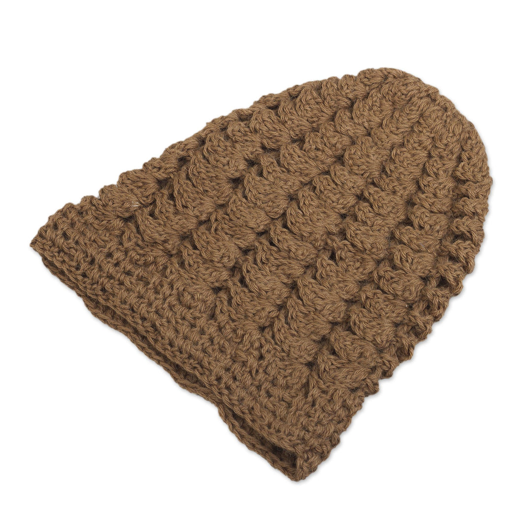Warm 100% Alpaca Hat in Sepia - Sepia Chic