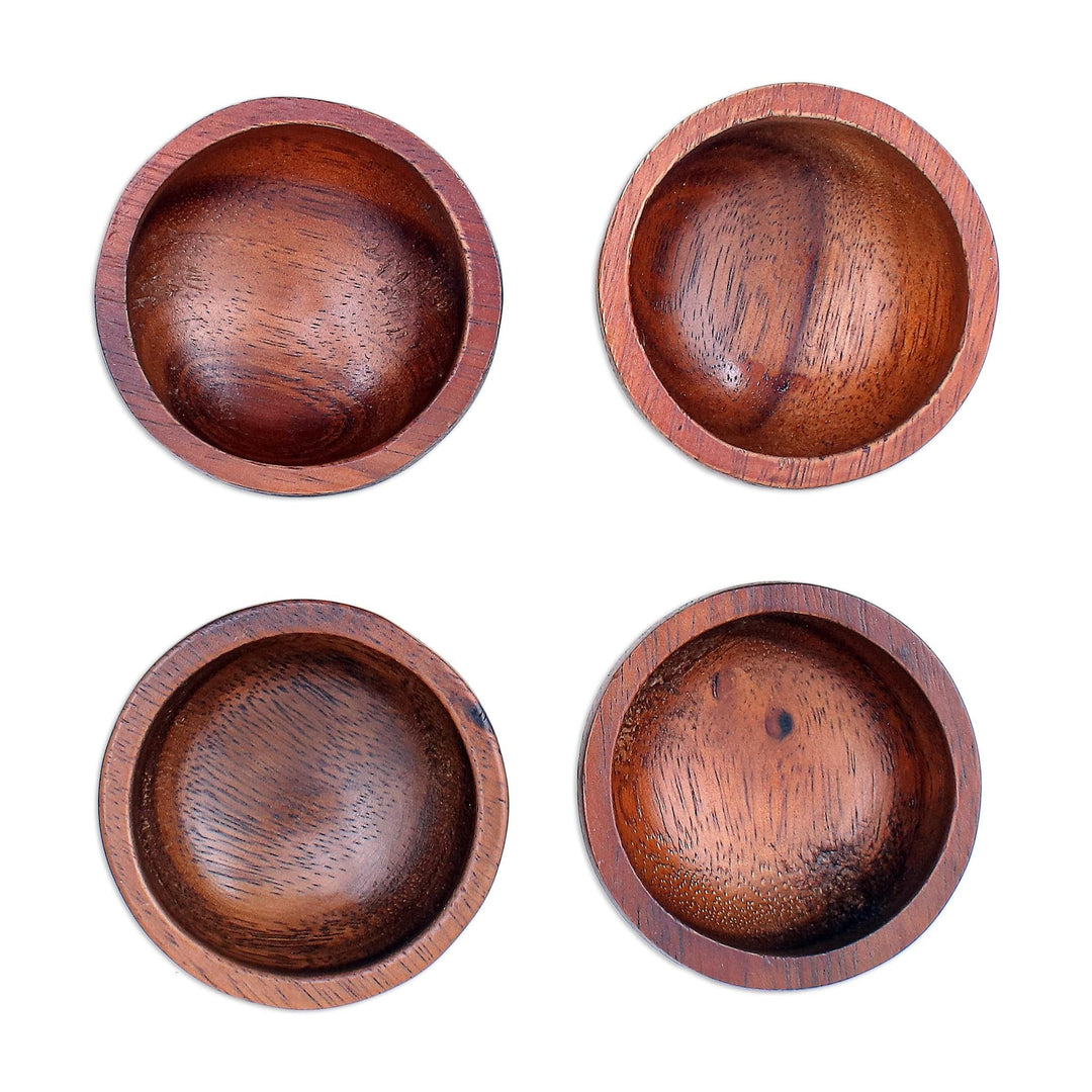 Hand Made Raintree Wood Snack Bowls (Set of 4) - Afternoon Snack