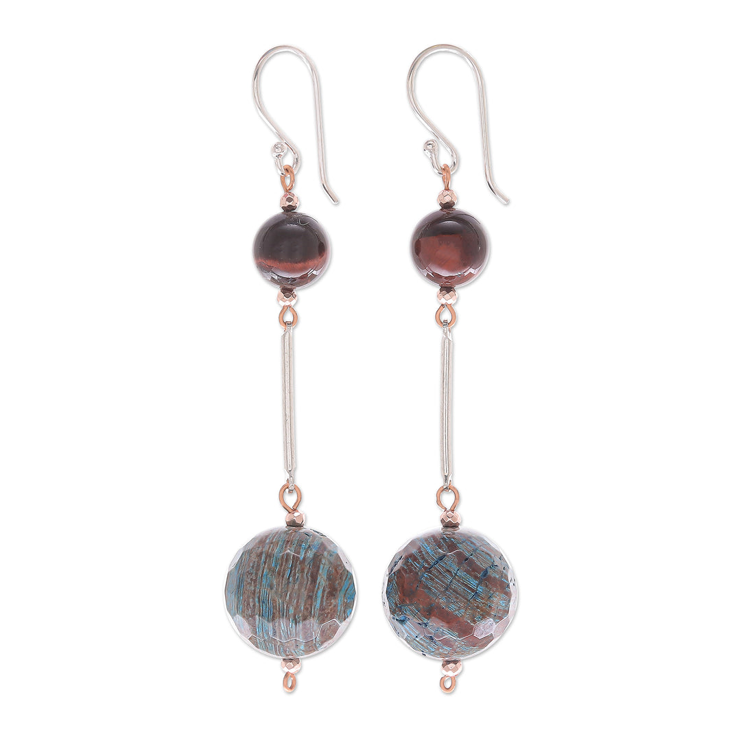 Jasper and Tiger's Eye Dangle Earrings - Earthly Love