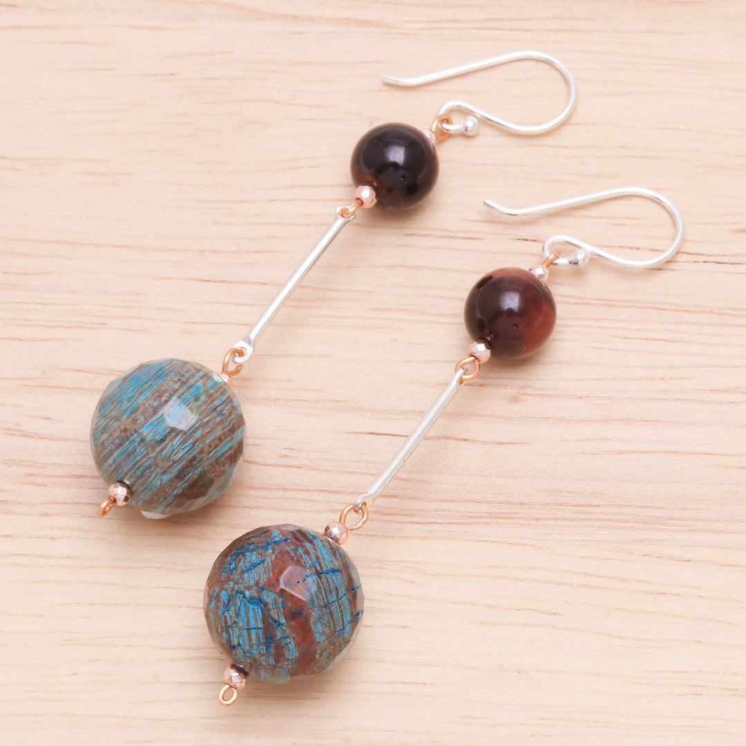 Jasper and Tiger's Eye Dangle Earrings - Earthly Love