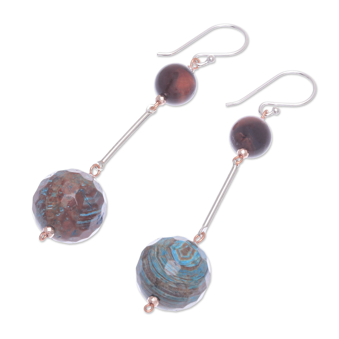 Jasper and Tiger's Eye Dangle Earrings - Earthly Love