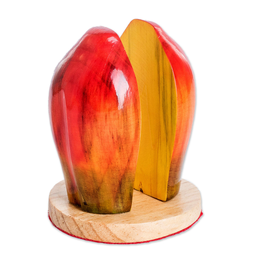 Carved Wood Papaya Napkin Holder - Luscious Papaya