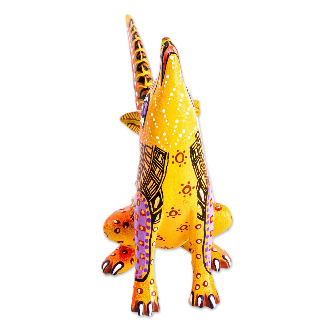 Hand Painted Wood Wolf Alebrije - Wild Wolf