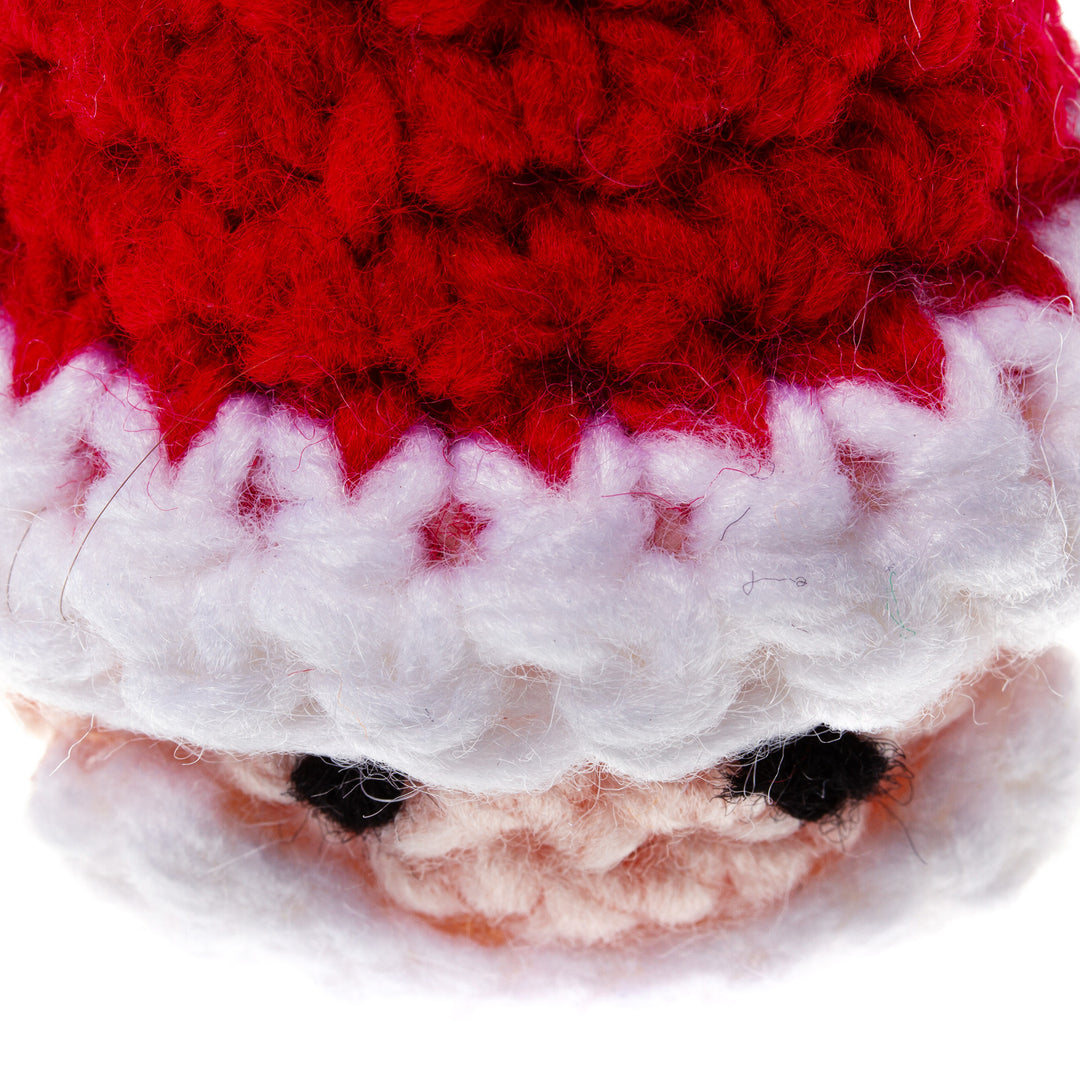 Hand Crocheted Santa Head Ornaments (Pair) - Old-Fashioned Santa