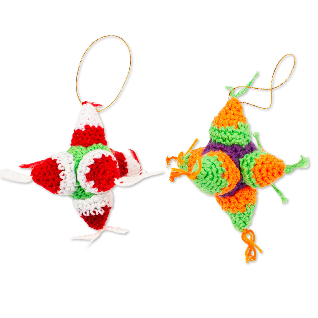 Hand Crocheted Colorful Piñata Ornaments (Pair) - Piñata Cheer