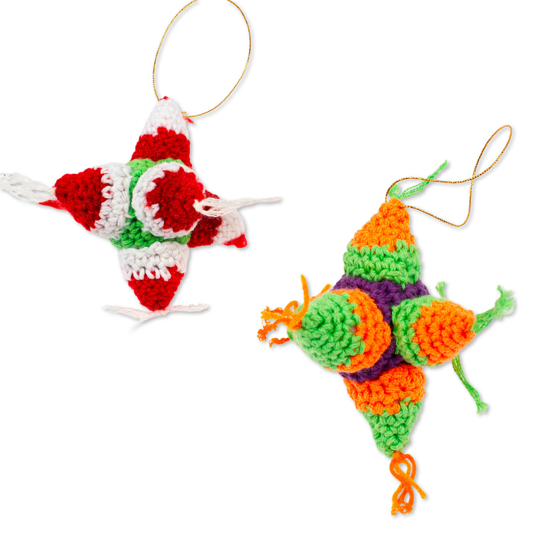 Hand Crocheted Colorful Piñata Ornaments (Pair) - Piñata Cheer