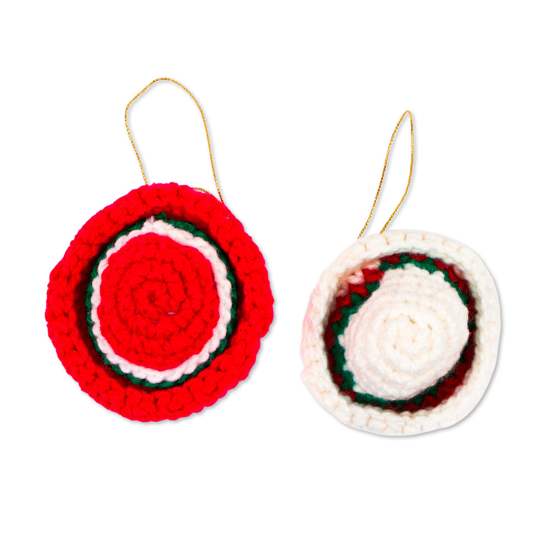 Hand Crocheted Sombrero Christmas Ornaments (Pair) - Holiday Sombreros