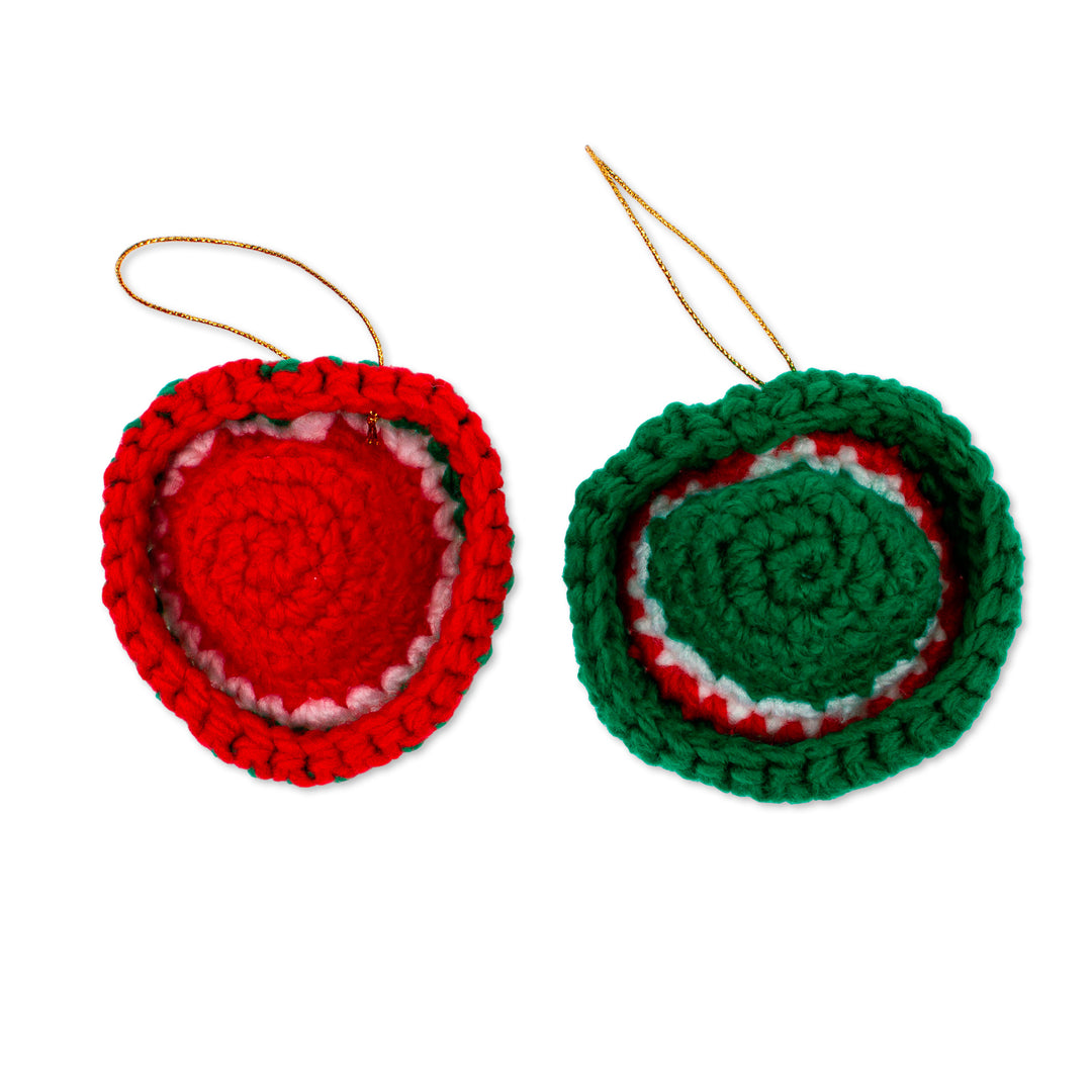 Red and Green Sombrero Ornaments (Pair) - Sombrero Cheer