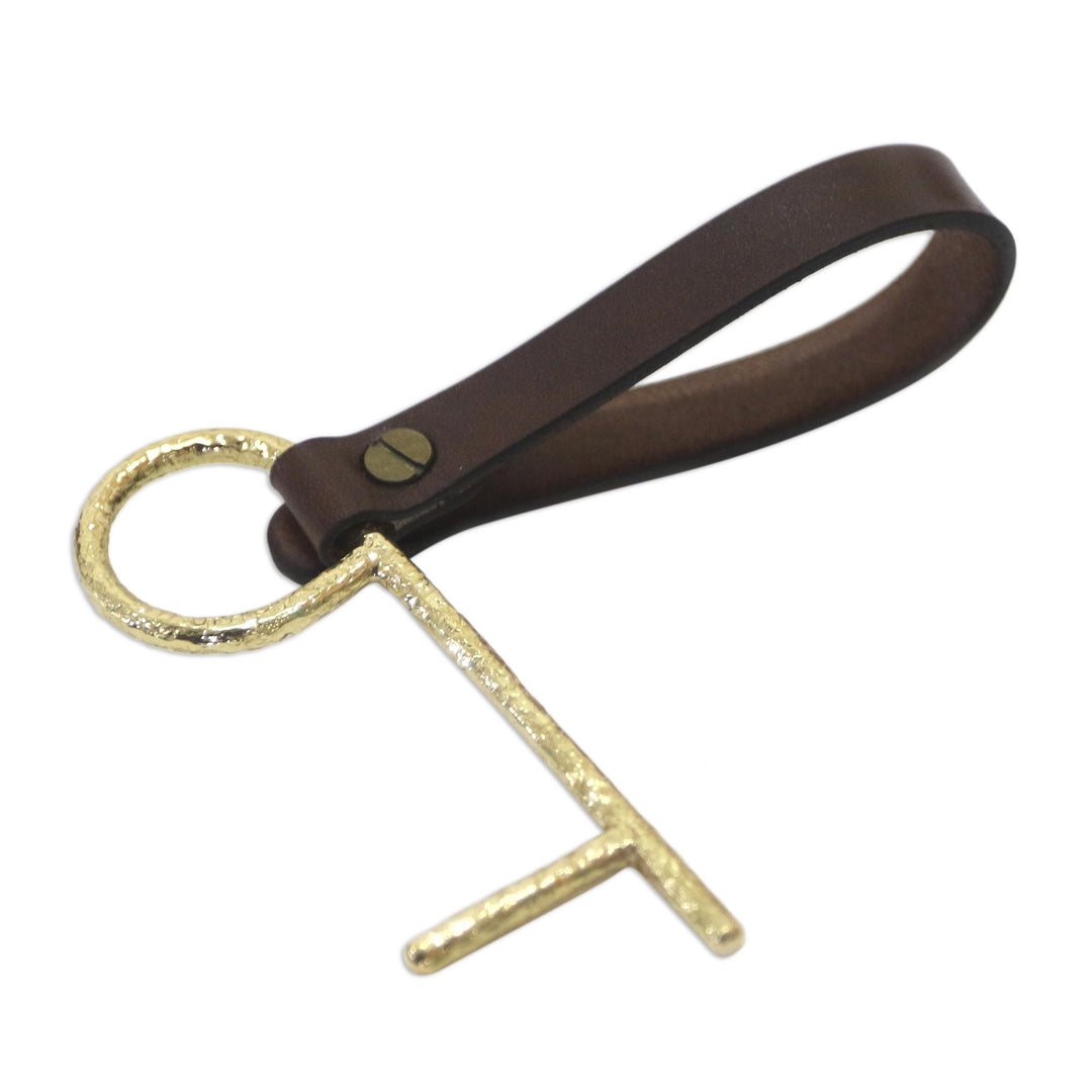 Brass No Touch Tool with Leather Lanyard - Java Explorer