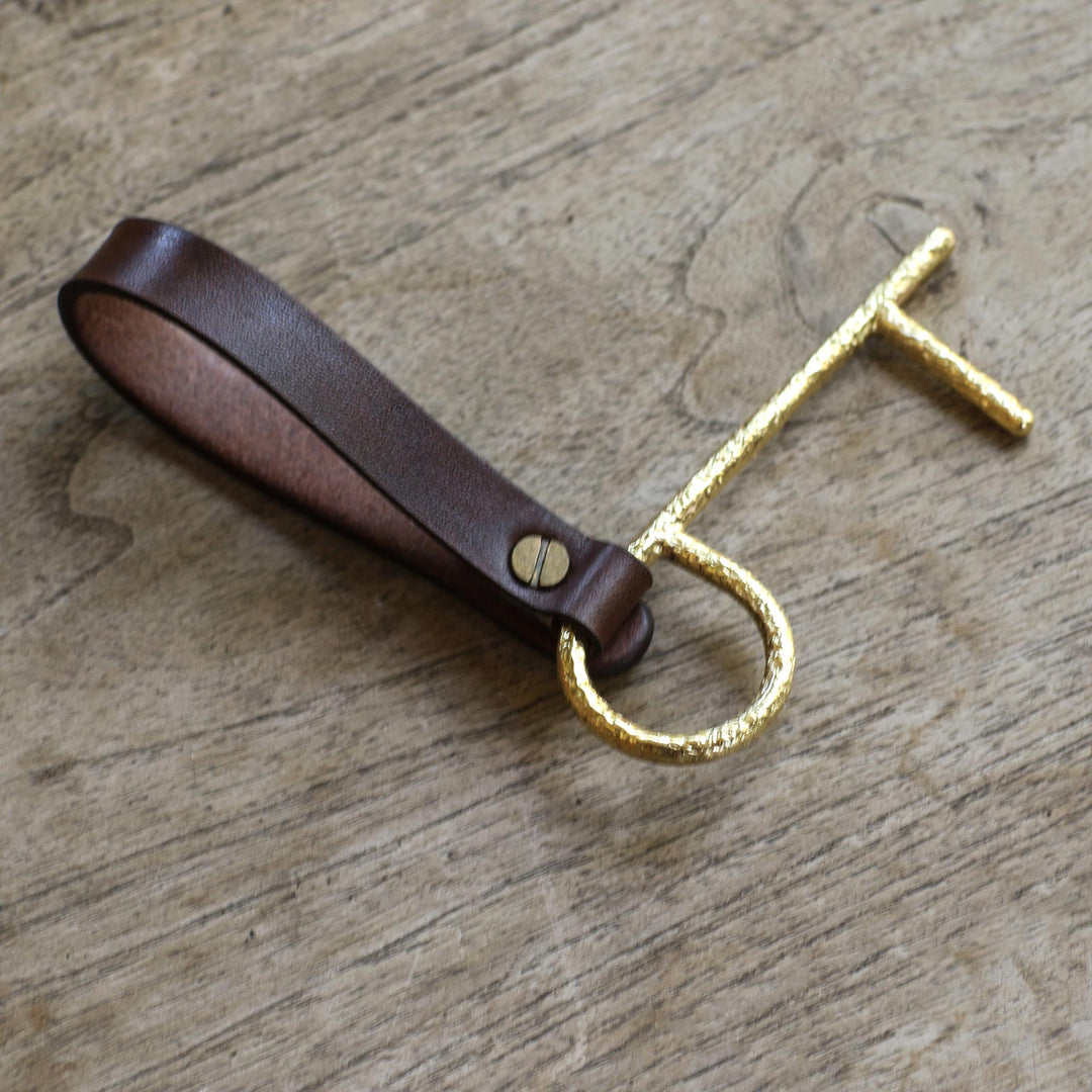 Brass No Touch Tool with Leather Lanyard - Java Explorer