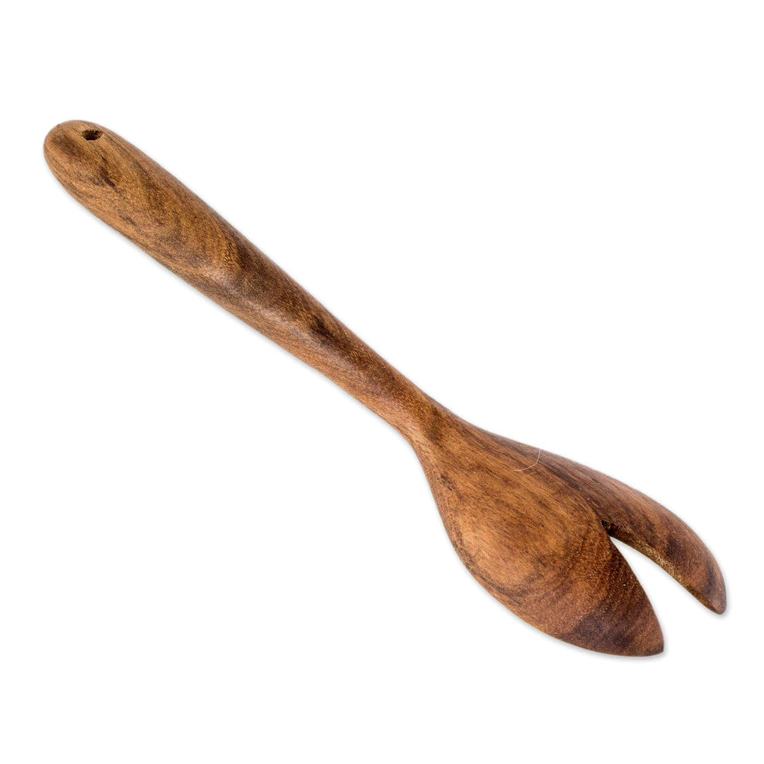Hand Carved Wood Serving Spork - Dinner is Served