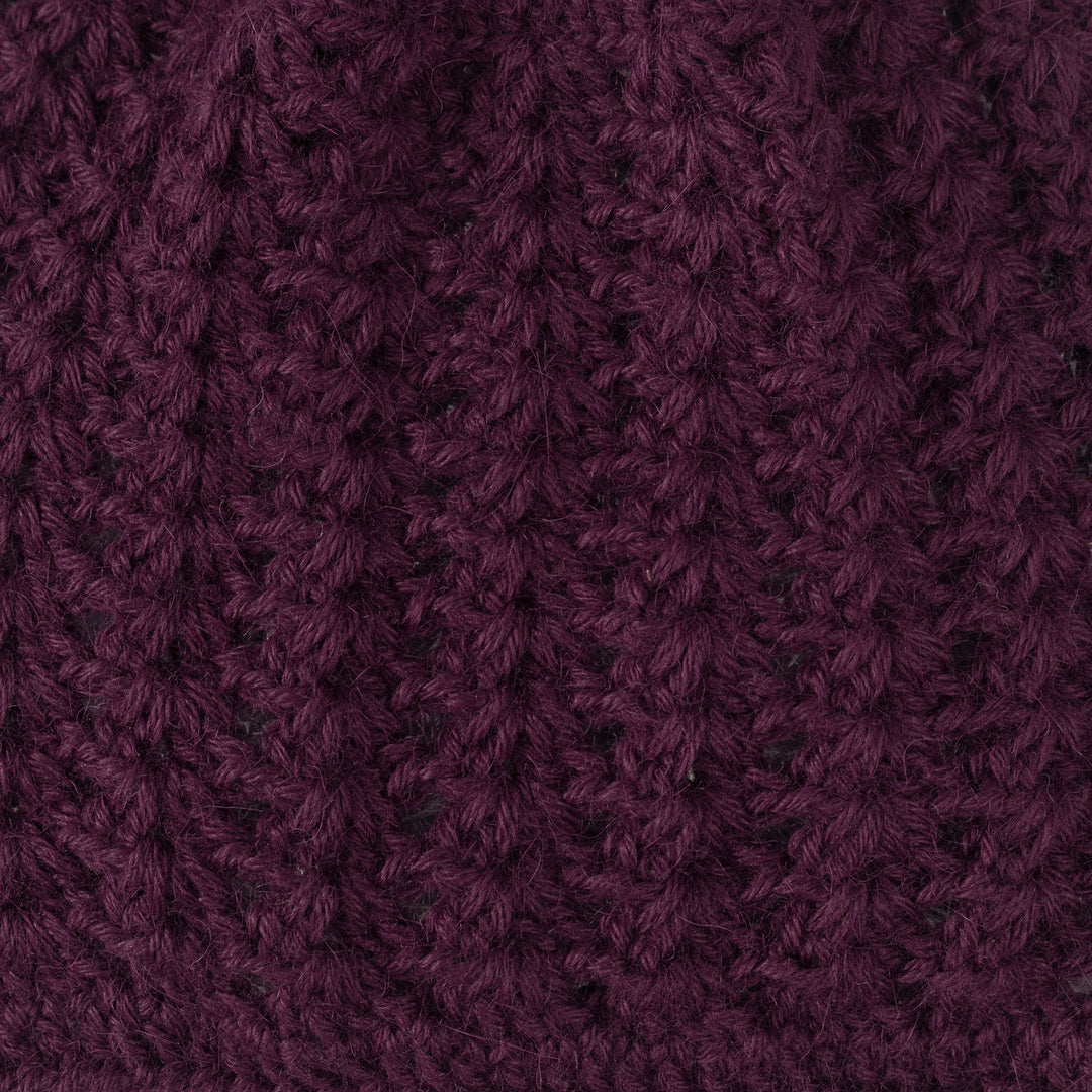 Hand Crocheted Deep Purple Alpaca Hat - Deep Purple Stars Align