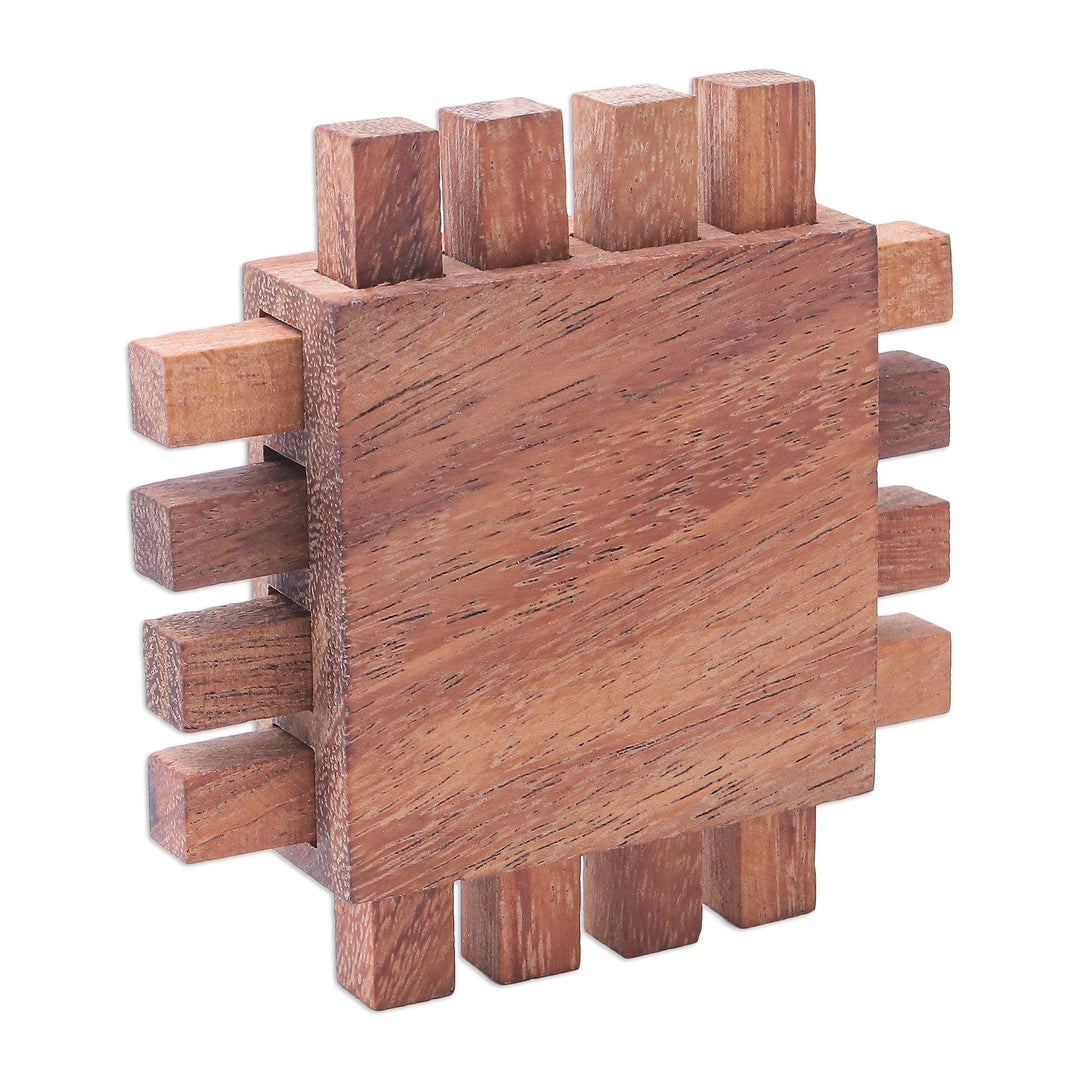 Handcrafted Raintree Wood Game from Thailand - Locked Sticks