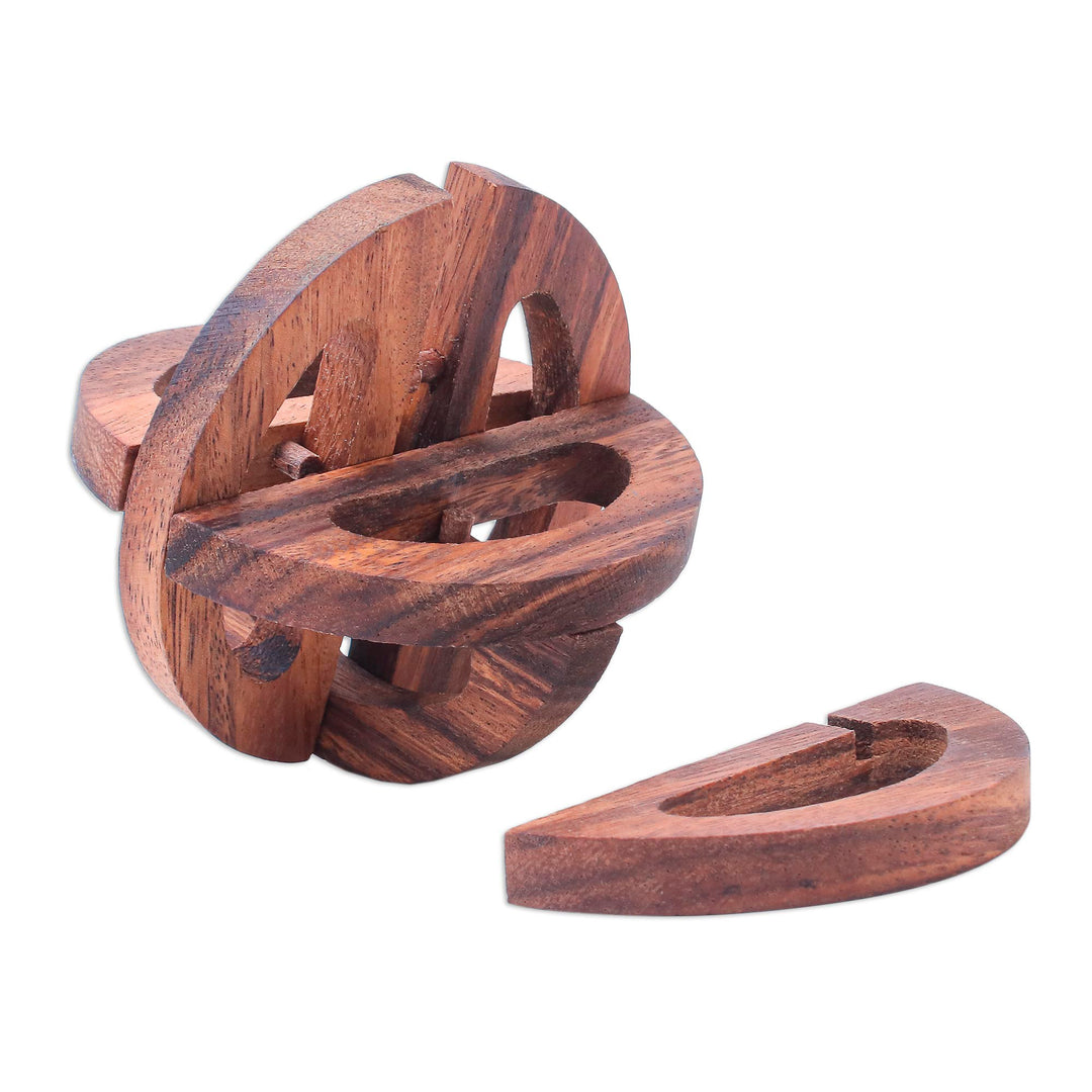Hand Crafted Raintree Wood Puzzle Game from Thailand - Global Mystery