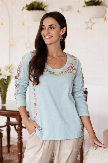 Floral Ode in Celadon