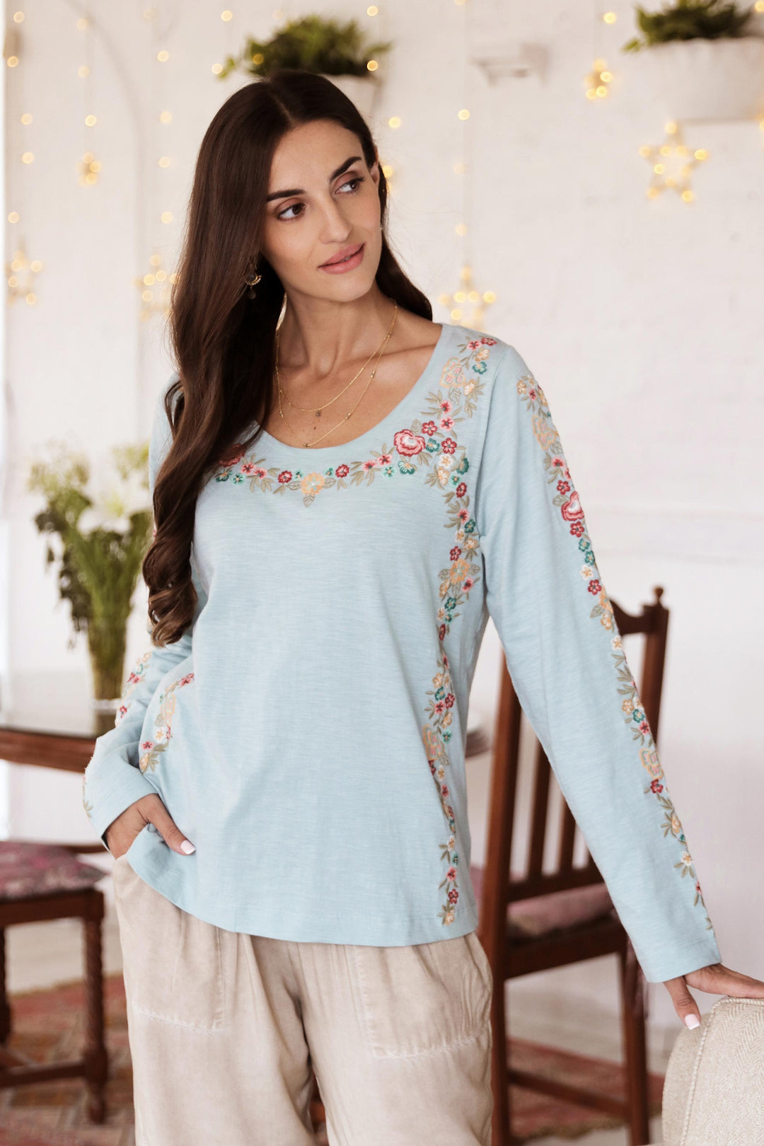 Floral Ode in Celadon