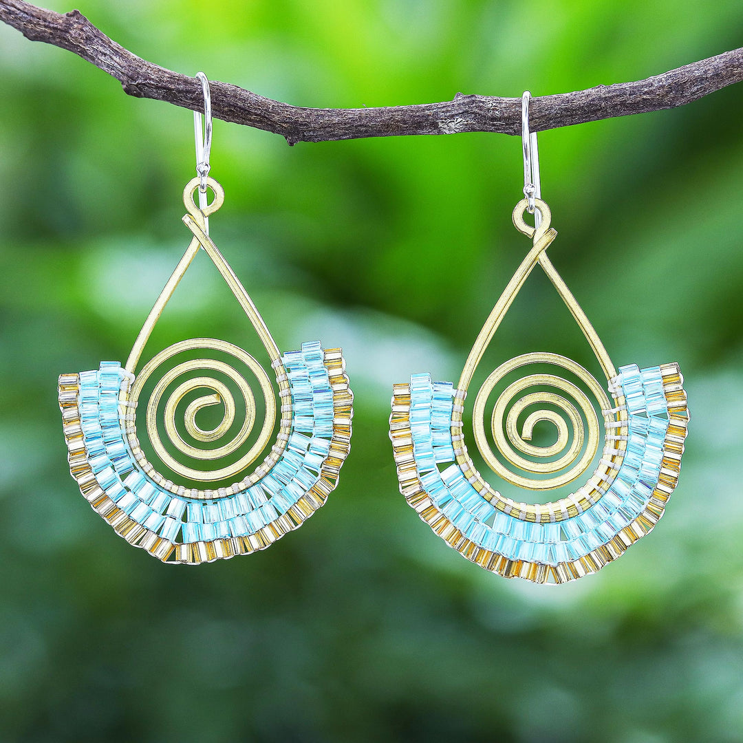 Spiral Fan in Aqua