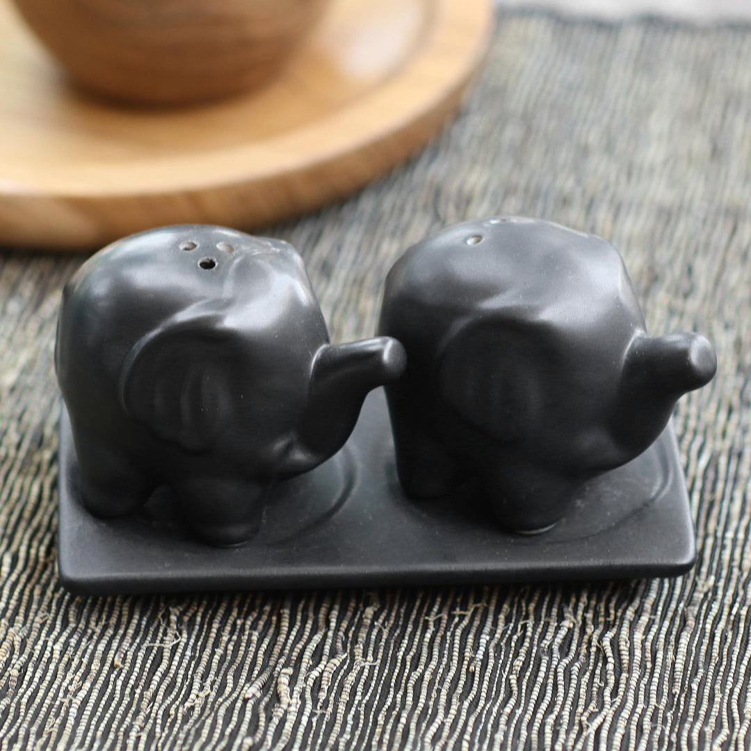 Eager Elephants in Black