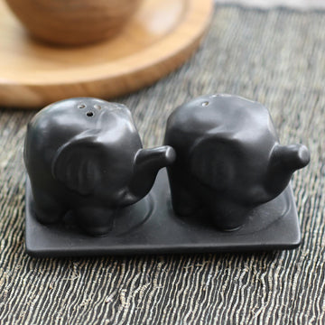 Eager Elephants in Black
