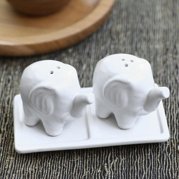 Eager Elephants in White