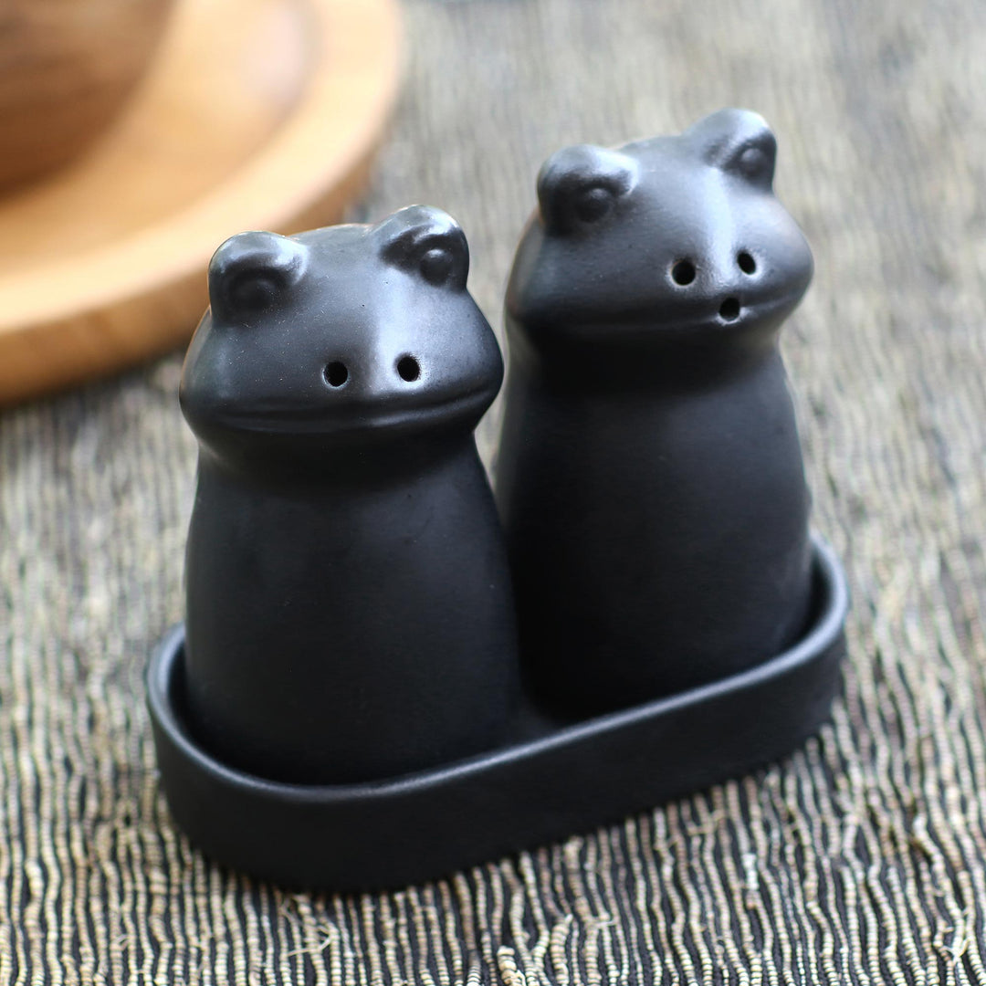 Fanciful Frogs in Black