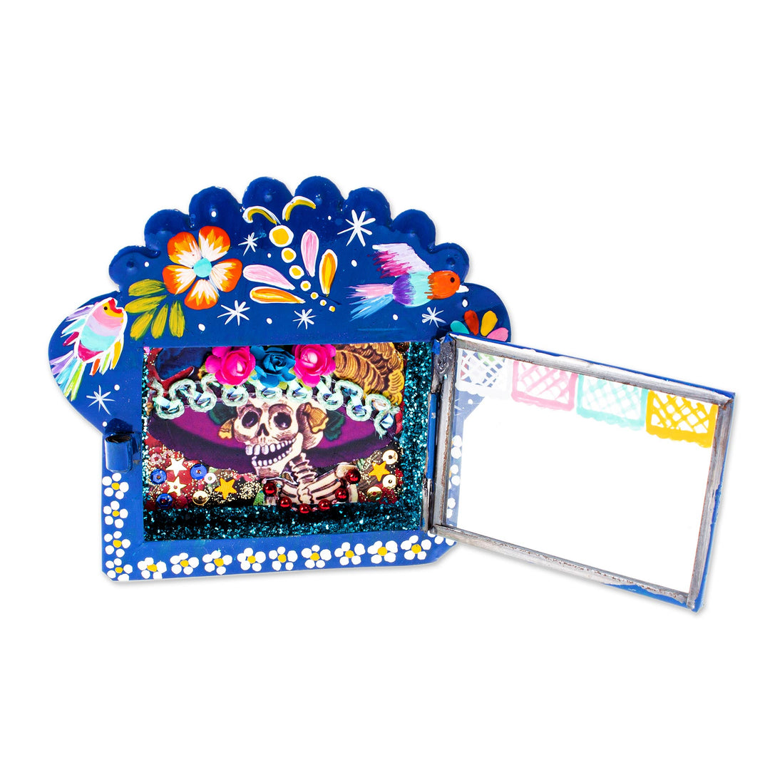 Hand Painted Catrina Metal Wall Art - Showy Catrina