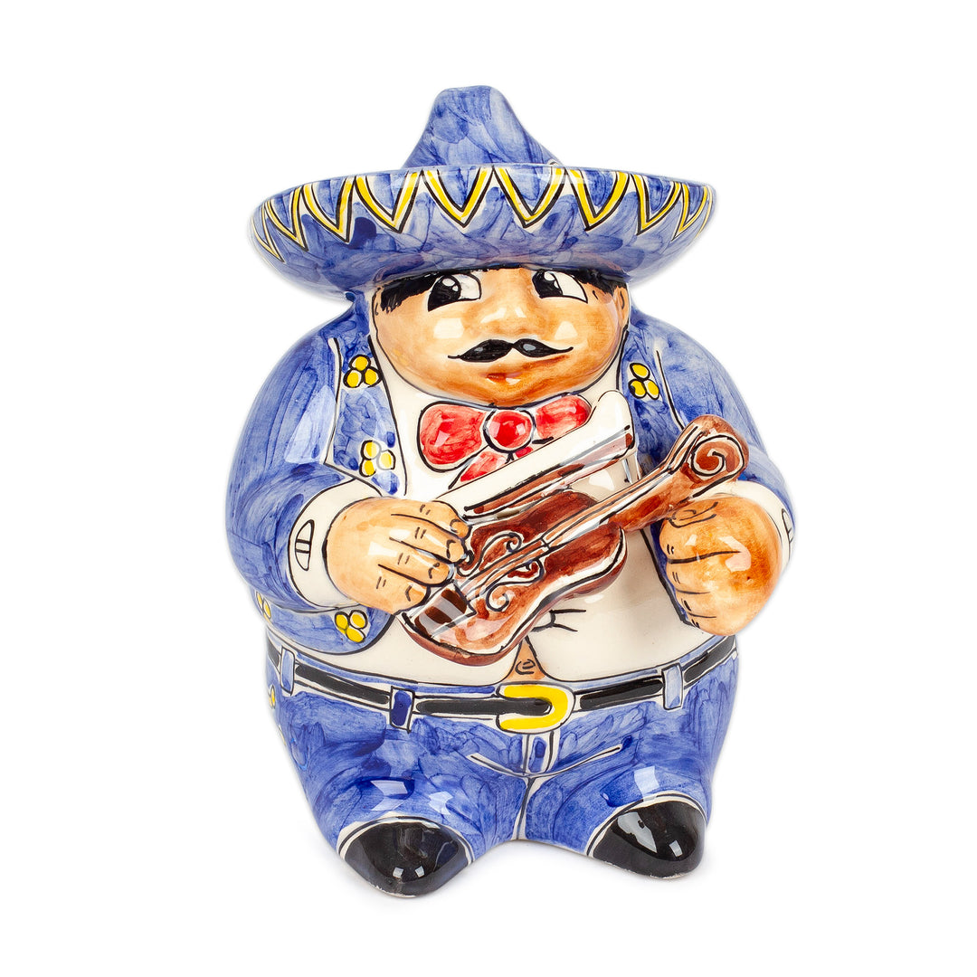 Mexican Handcrafted Ceramic Decorative Accent - Blue Mariachi Violin