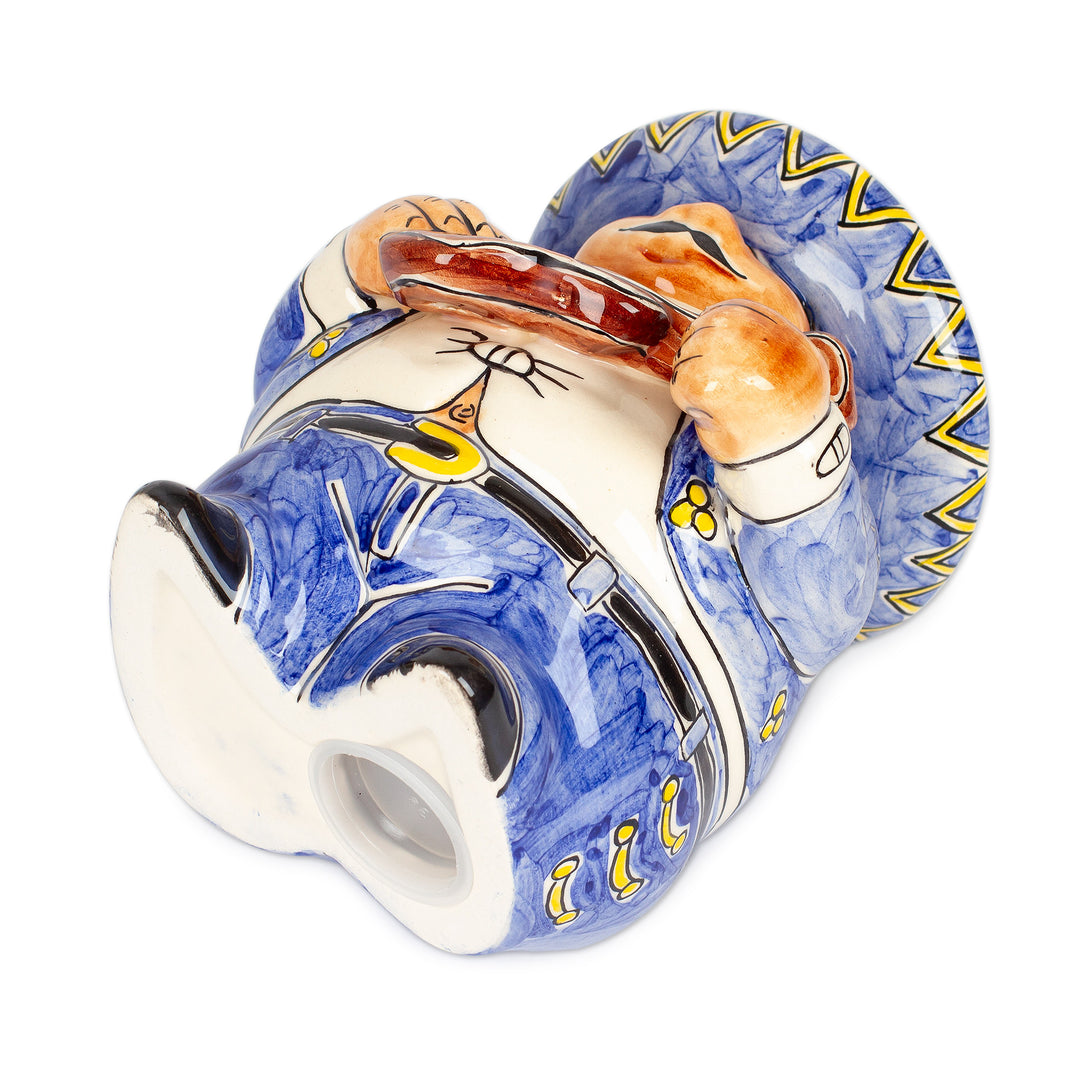 Mexican Handcrafted Ceramic Decorative Accent - Blue Mariachi Violin