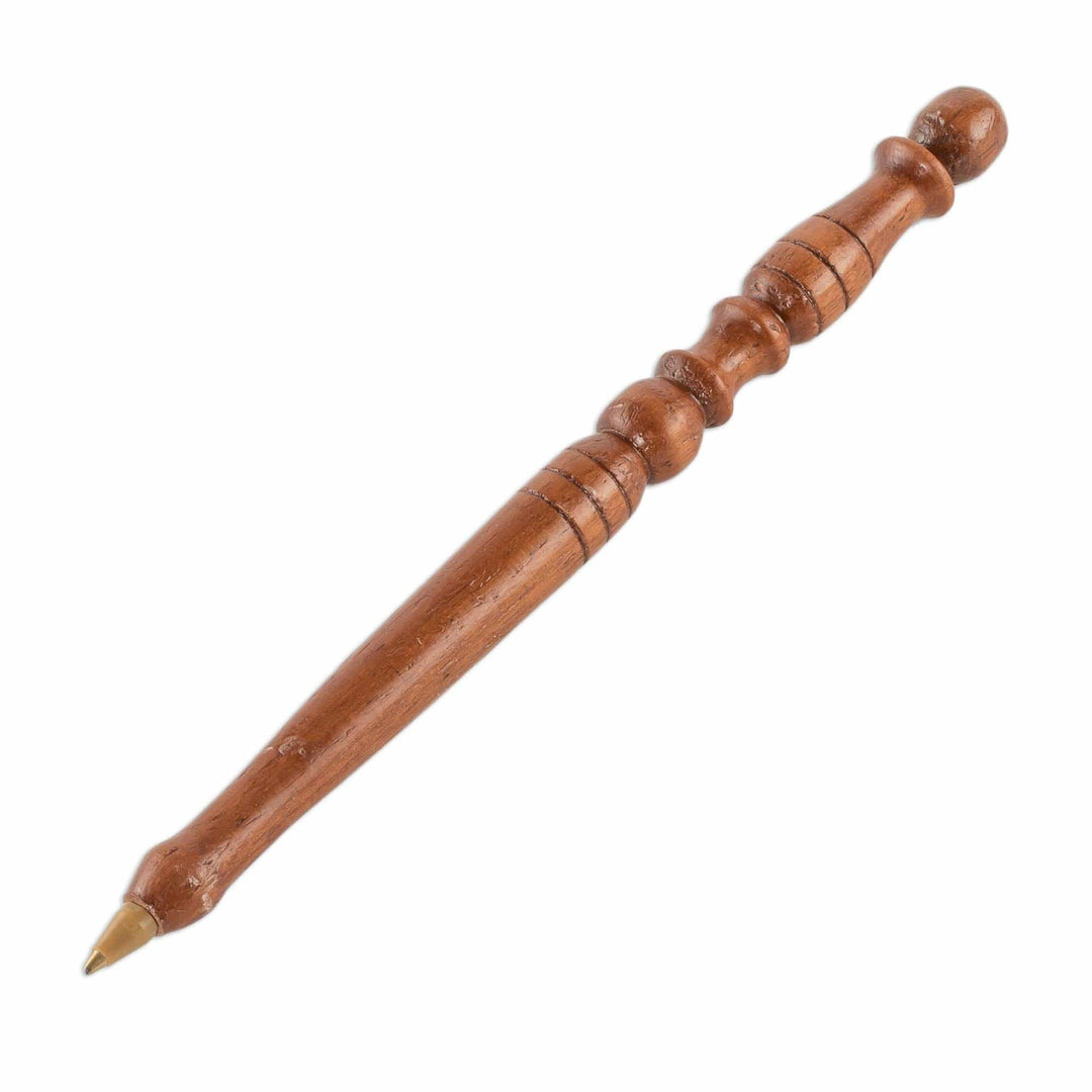 Hand Carved Mahogany Wood Pen - Turn