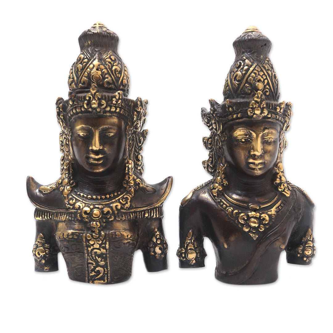 Hand Made Rama and Sita Bronze Sculptures (Pair) - Rama and Sita