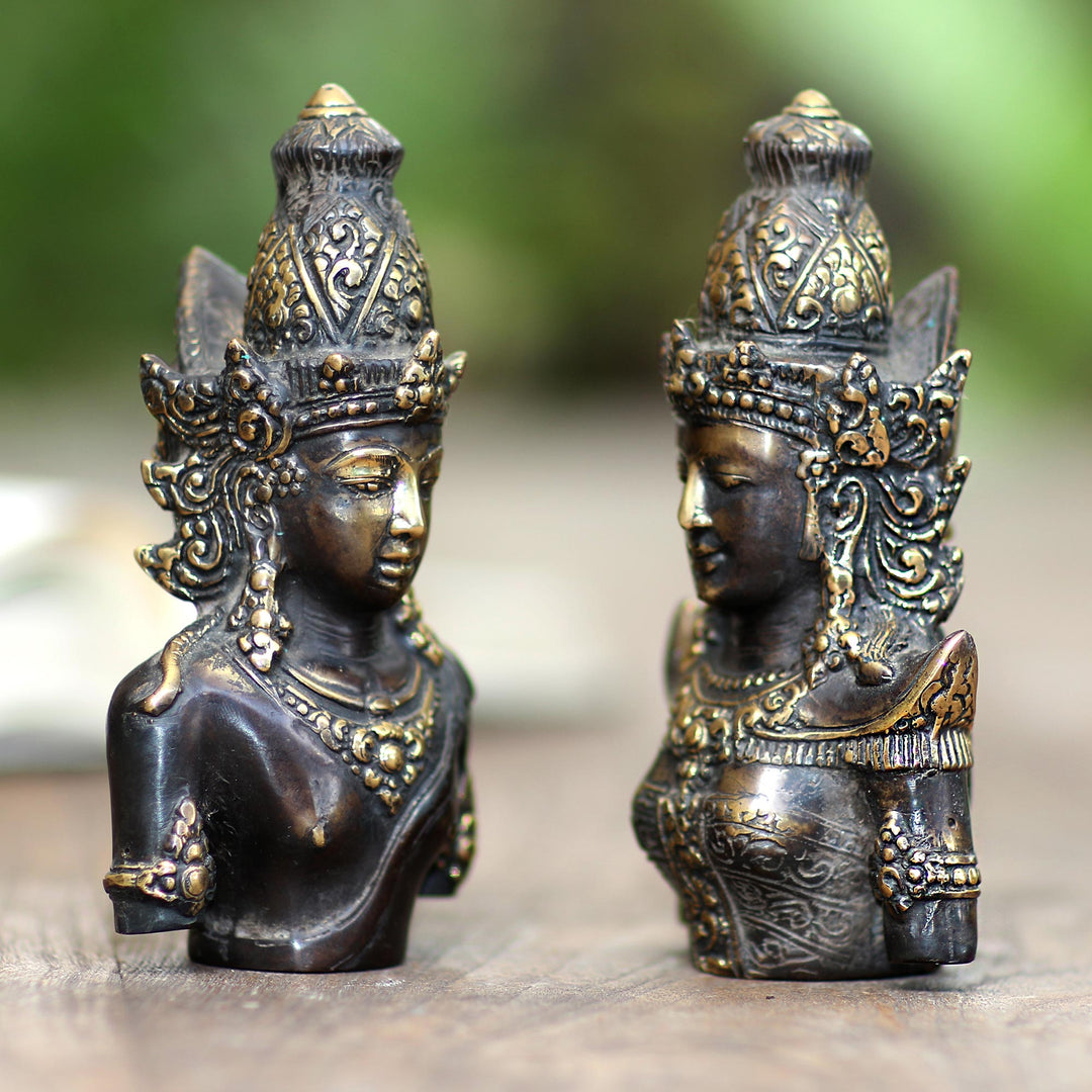 Hand Made Rama and Sita Bronze Sculptures (Pair) - Rama and Sita