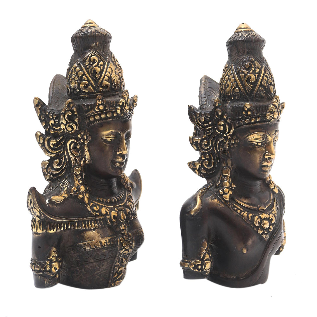 Hand Made Rama and Sita Bronze Sculptures (Pair) - Rama and Sita