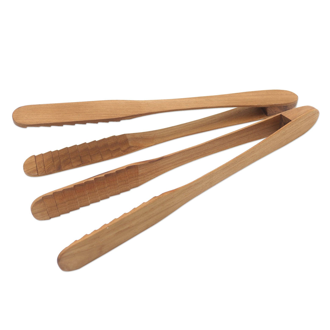 Hand Crafted Teak Wood Tongs from Bali (Pair) - Pick Me Up