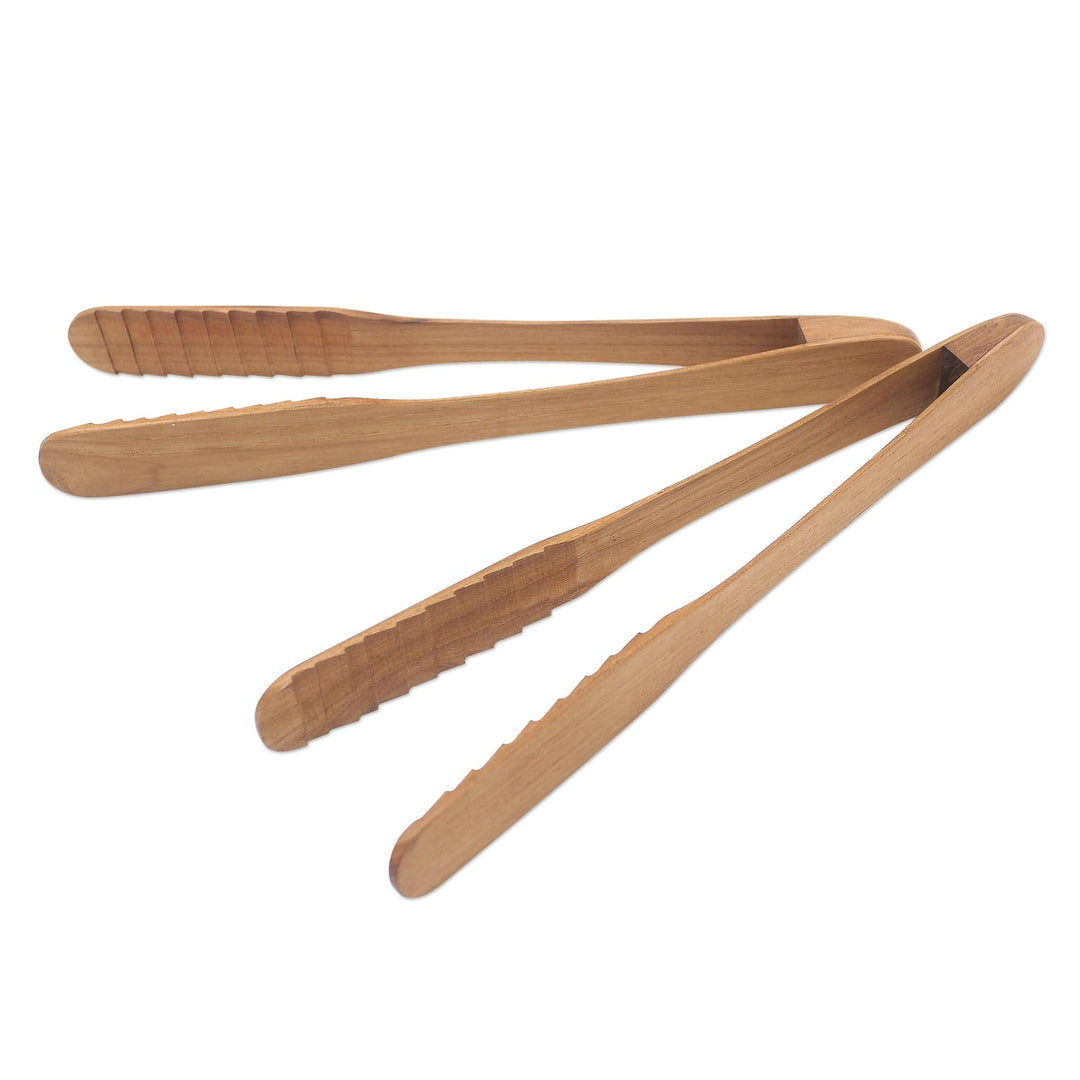 Hand Crafted Teak Wood Tongs from Bali (Pair) - Pick Me Up