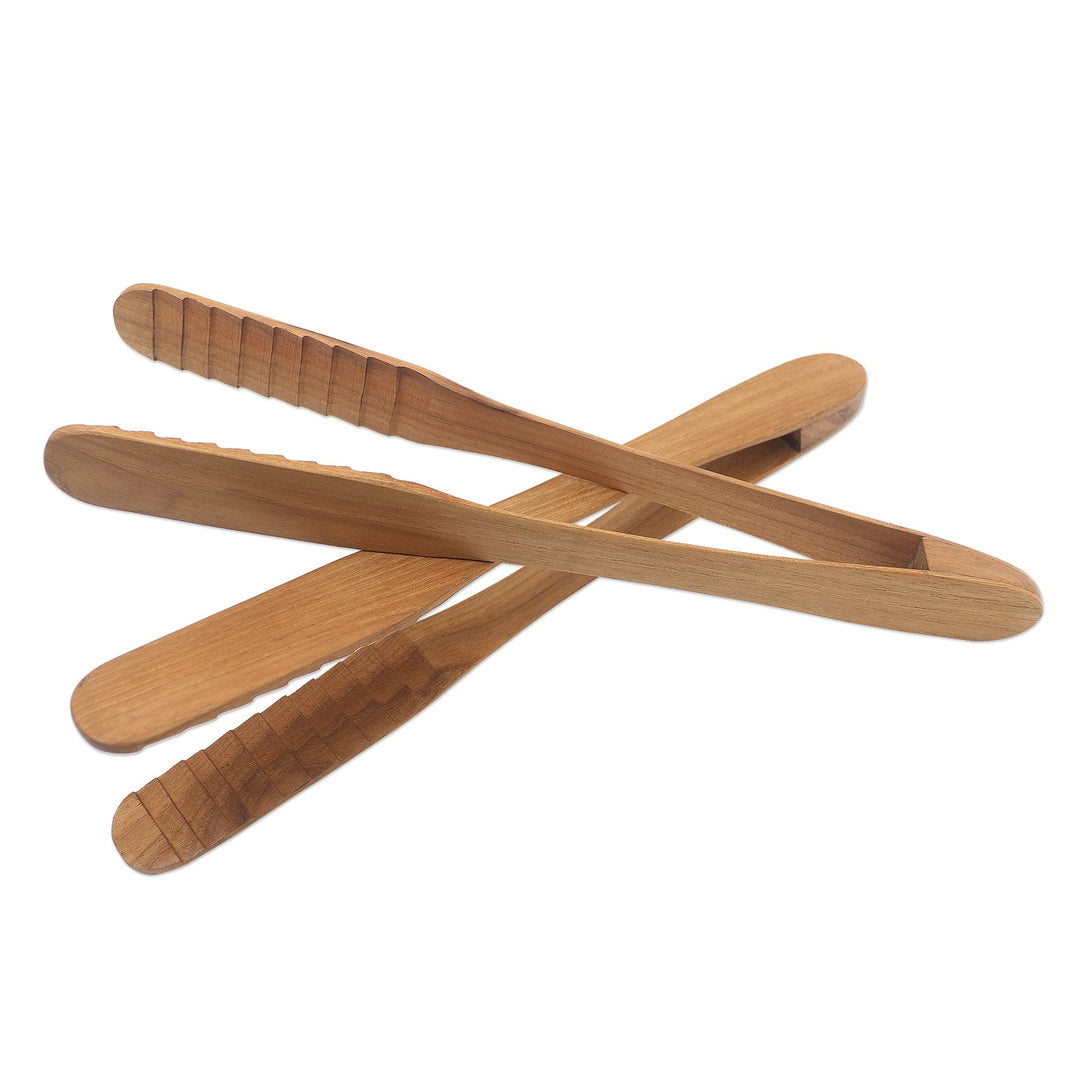Hand Crafted Teak Wood Tongs from Bali (Pair) - Pick Me Up