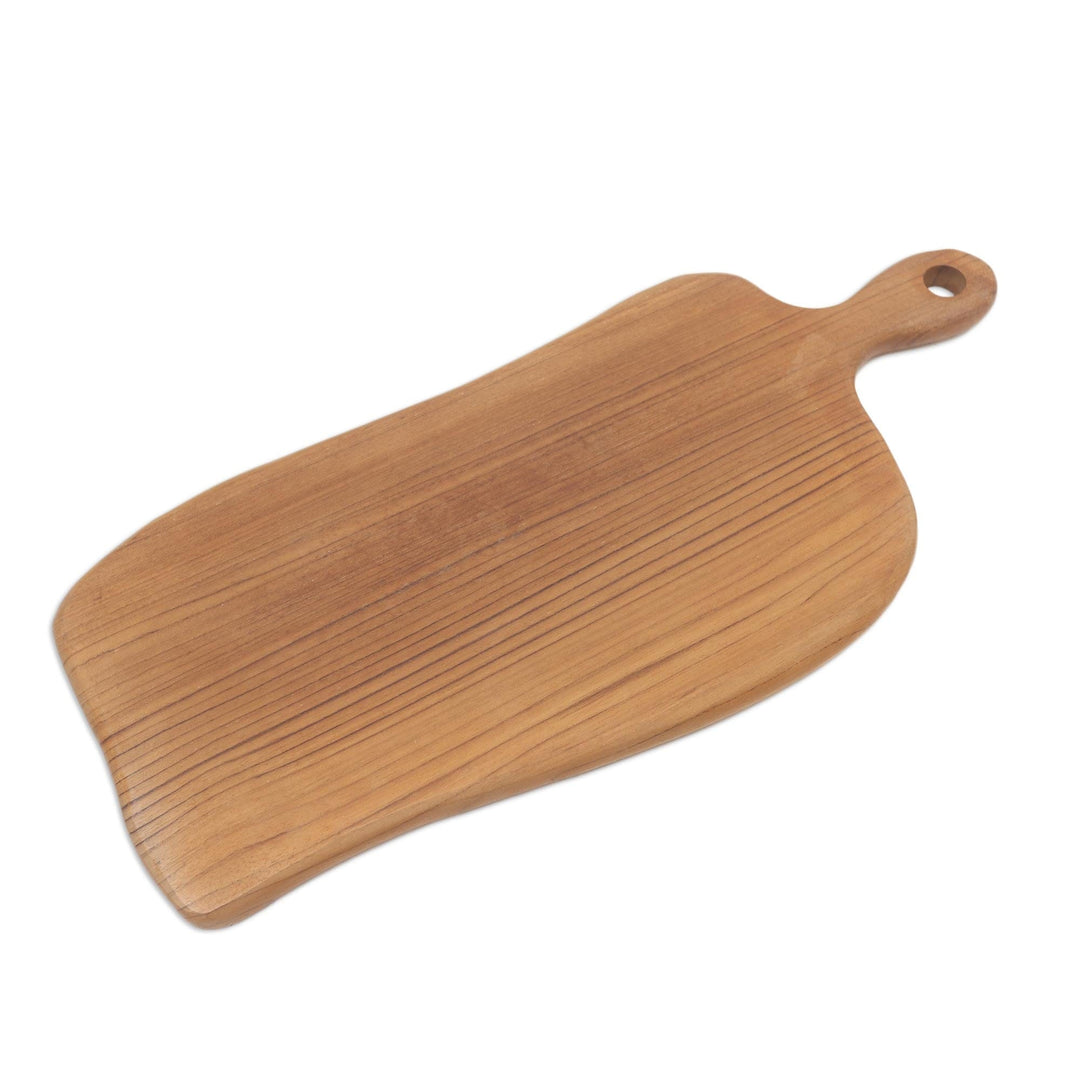 Artisan Made Curved Teak Wood Cutting Board - Curved Cut