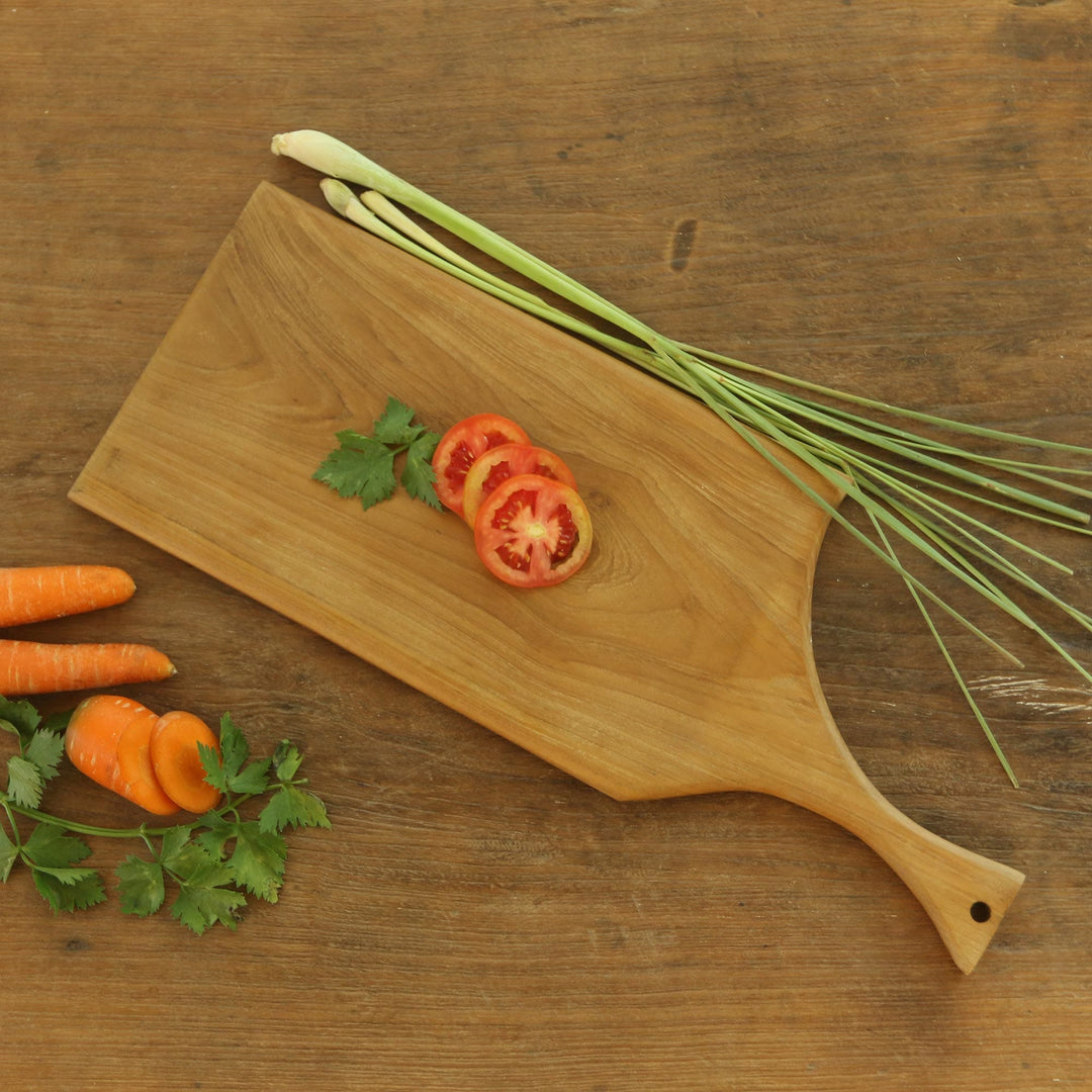 Hand Carved Teak Wood Cutting Board from Bali - Delectable