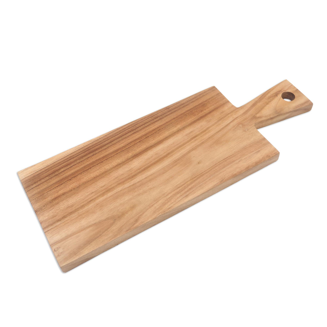 Handmade Rectangular Teak Wood Cutting Board from Bali - Chef's Kiss