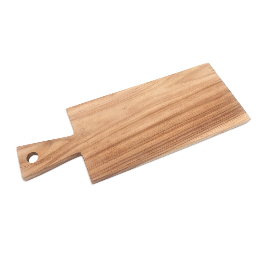 Handmade Rectangular Teak Wood Cutting Board from Bali - Chef's Kiss