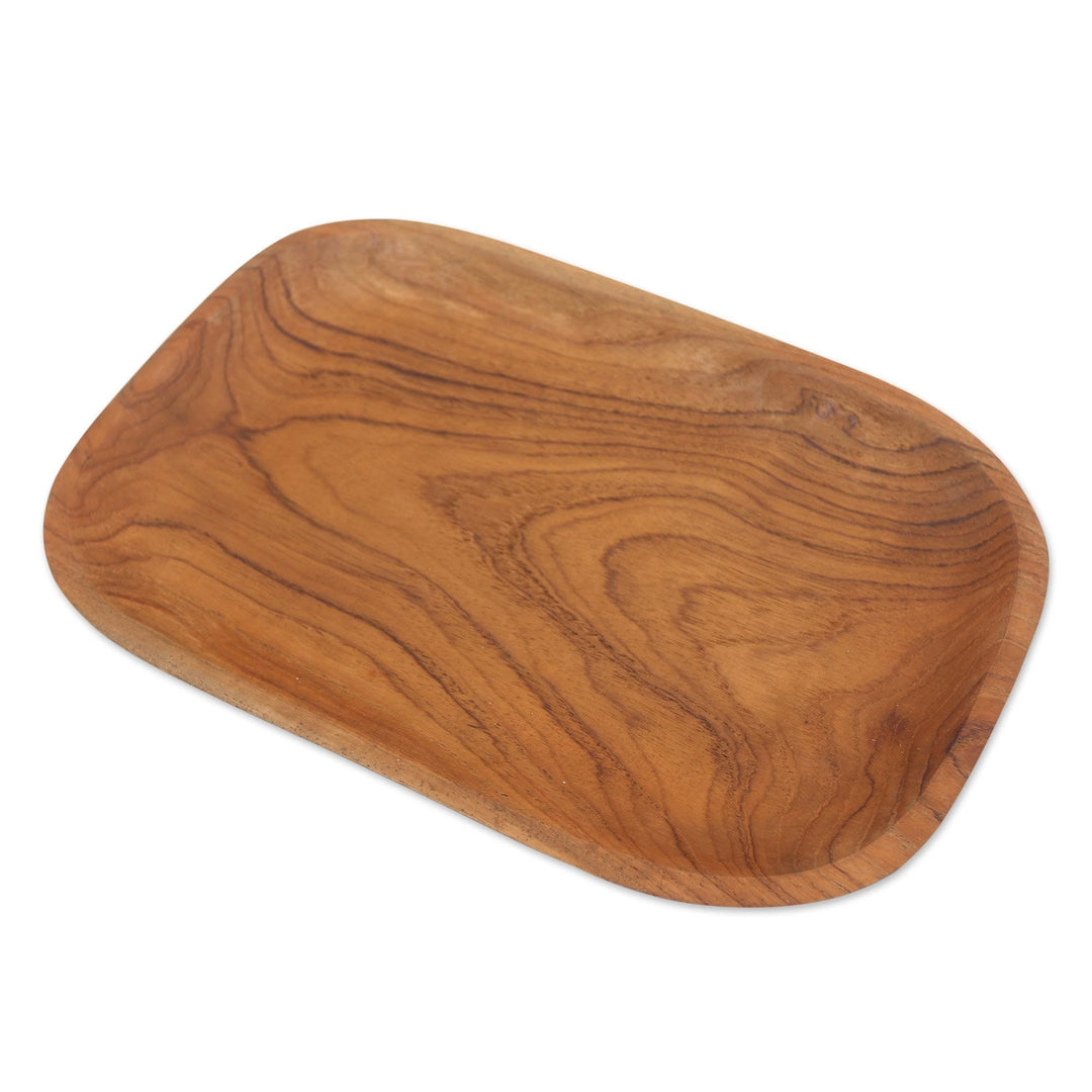 Artisan Crafted Teak Wood Platter from Bali - From Me to You